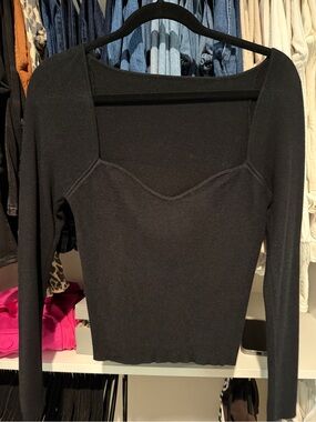 Black SHEIN Scalloped top